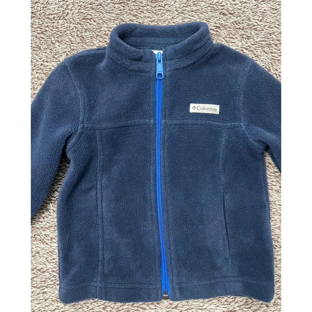 Columbia Toddler Fleece Jacket 12-18 Months Navy Blue Full Zip Kids